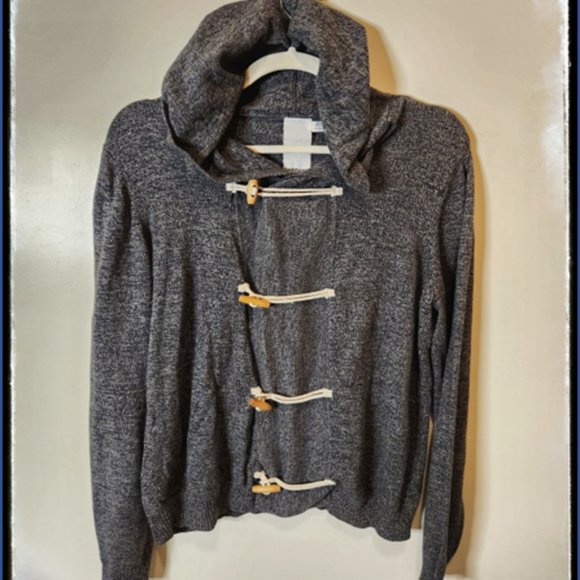 Topman Hooded Sweater with Horn Toggle Buttons (Large) - Picture 2 of 6
